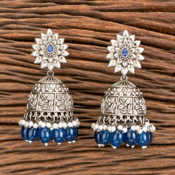 Indo Western Beads Earring With Oxidised Plating 110368