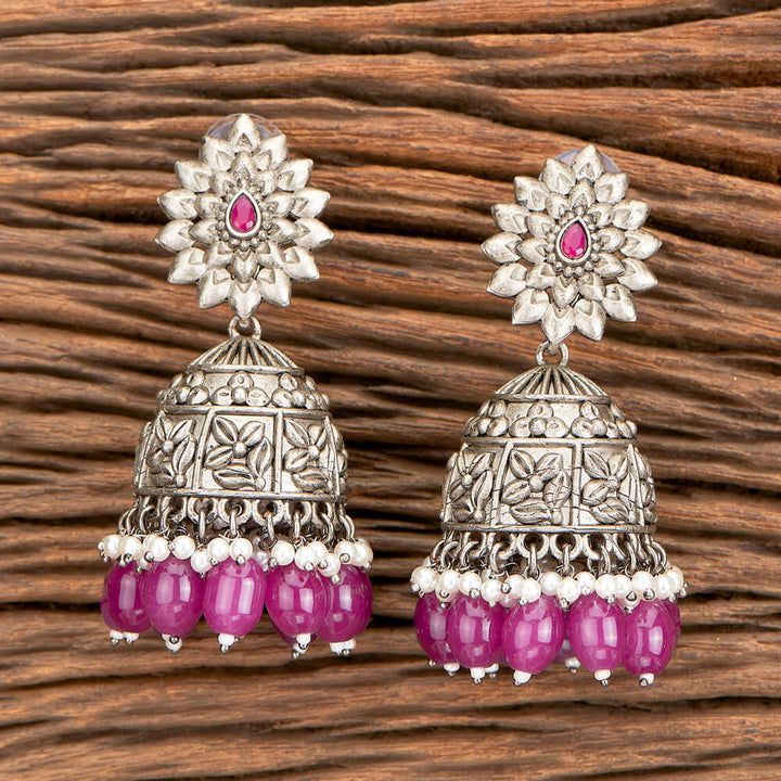 Indo Western Beads Earring With Oxidised Plating 110368