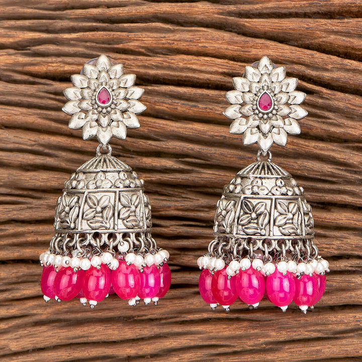 Indo Western Beads Earring With Oxidised Plating 110368