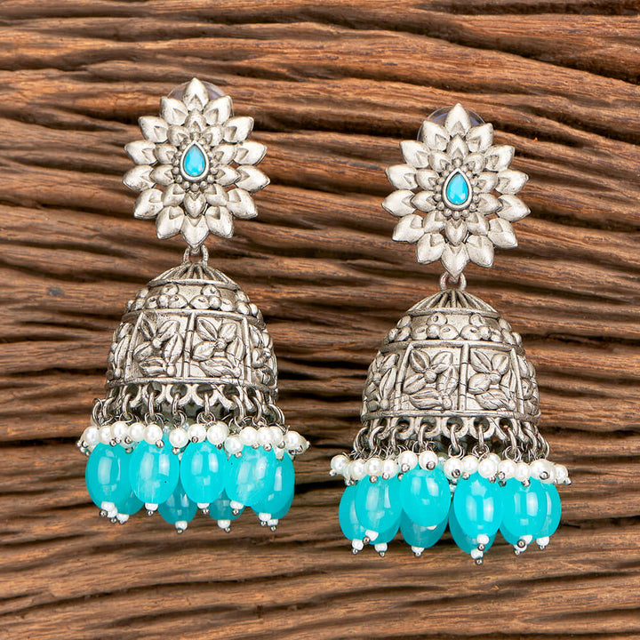 Indo Western Beads Earring With Oxidised Plating 110368