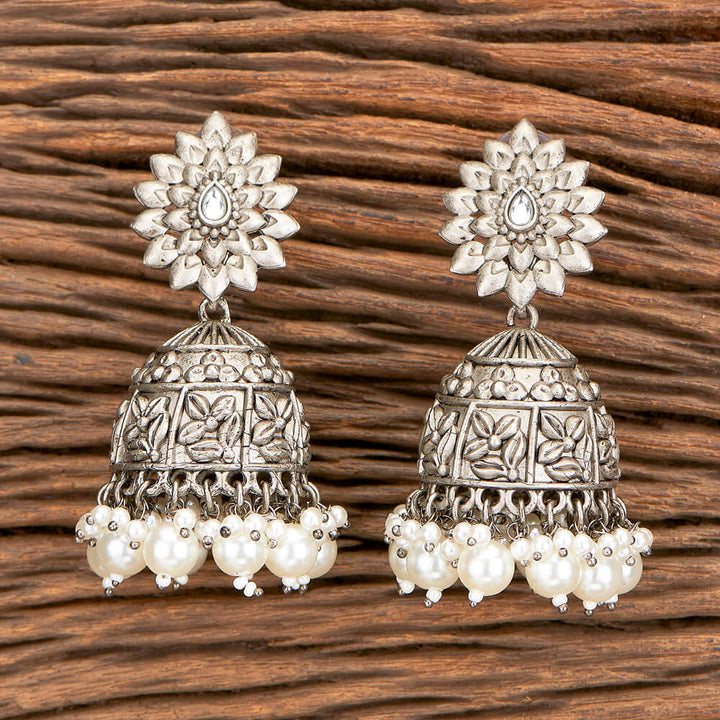 Indo Western Beads Earring With Oxidised Plating 110368