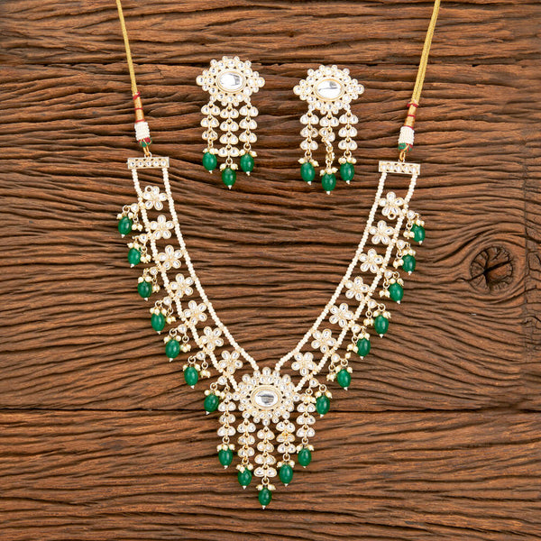 Indo Western Classic Necklace With Gold Plating 110379