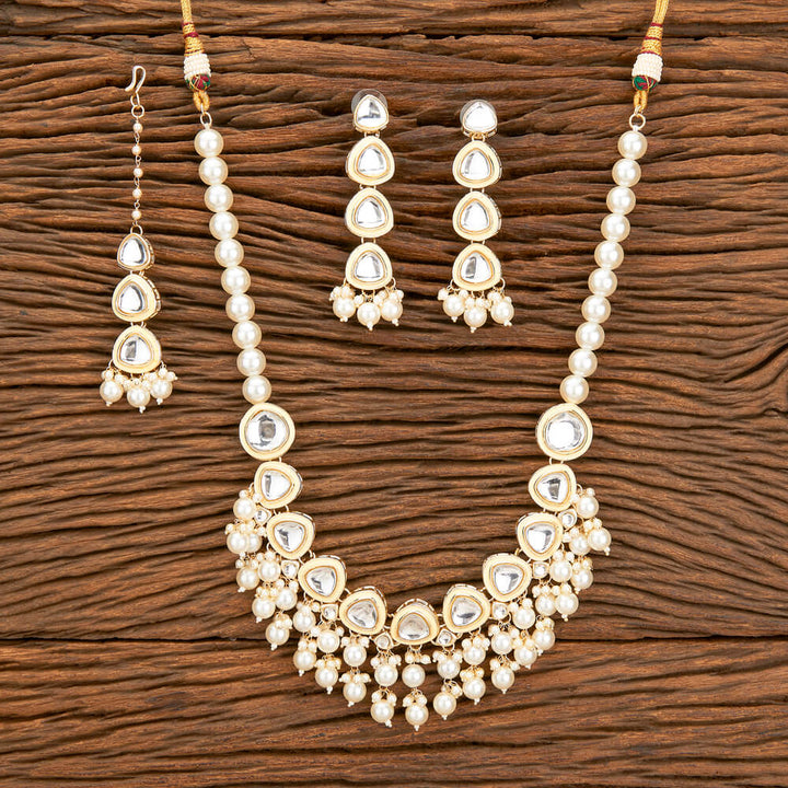 Indo Western Long Necklace With Gold Plating 110382