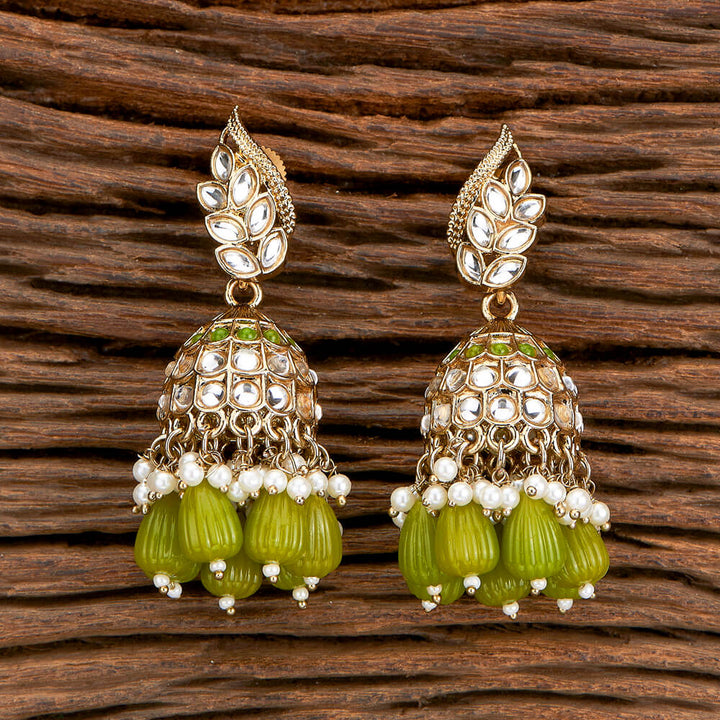 Indo Western Beads Earring With Mehndi Plating 110389