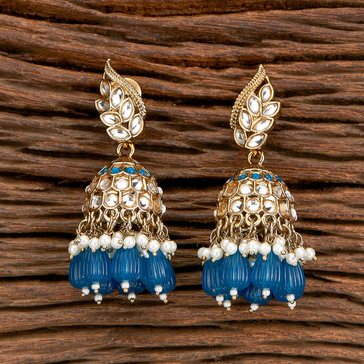 Indo Western Beads Earring With Mehndi Plating 110389