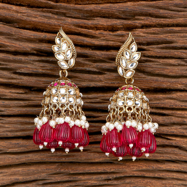 Indo Western Beads Earring With Mehndi Plating 110389