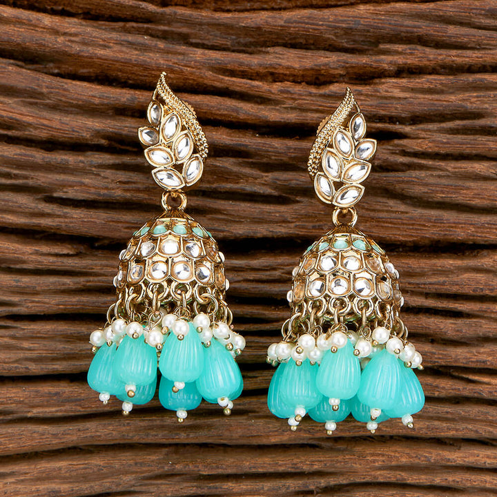 Indo Western Beads Earring With Mehndi Plating 110389