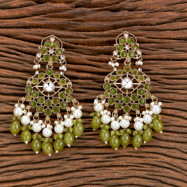 Indo Western Beads Earring With Mehndi Plating 110391