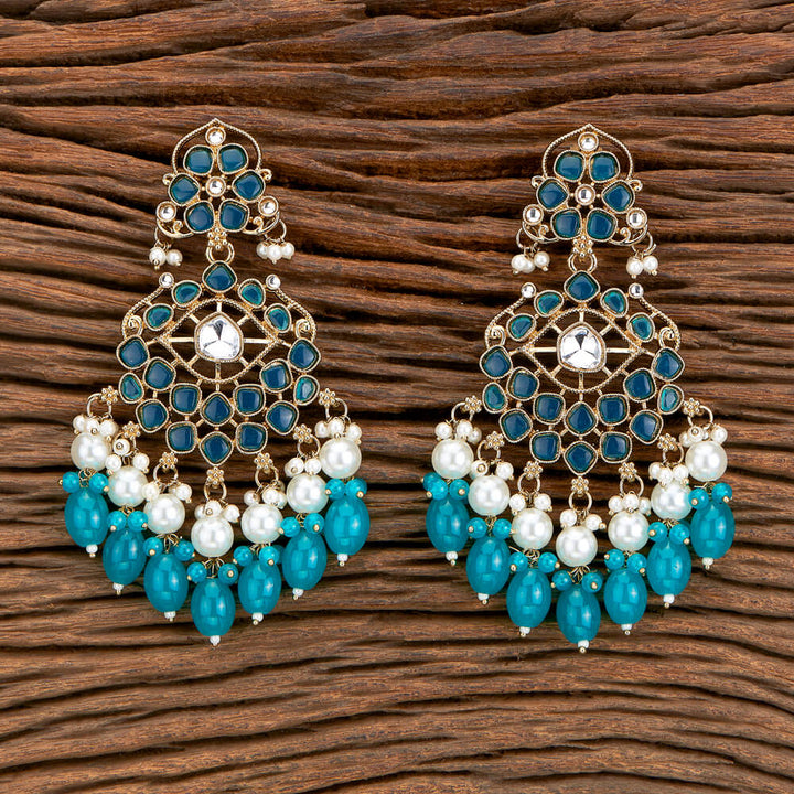 Indo Western Beads Earring With Mehndi Plating 110391