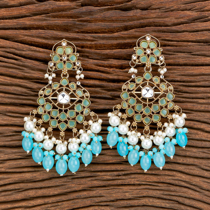 Indo Western Beads Earring With Mehndi Plating 110391