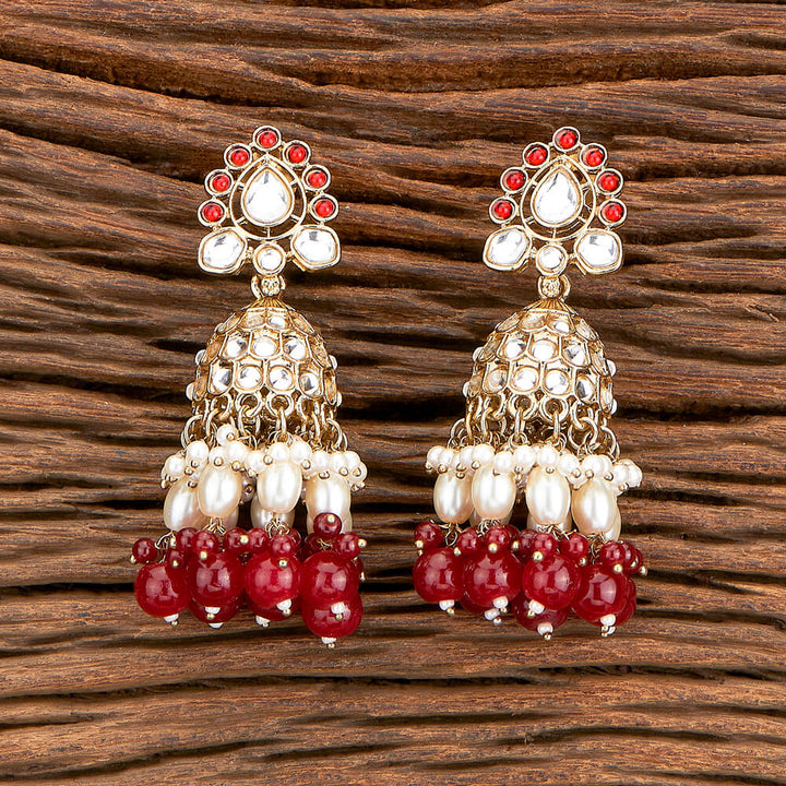 Indo Western Beads Earring With Mehndi Plating 110398