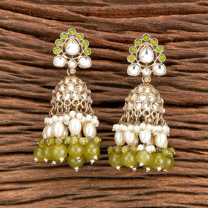 Indo Western Beads Earring With Mehndi Plating 110398