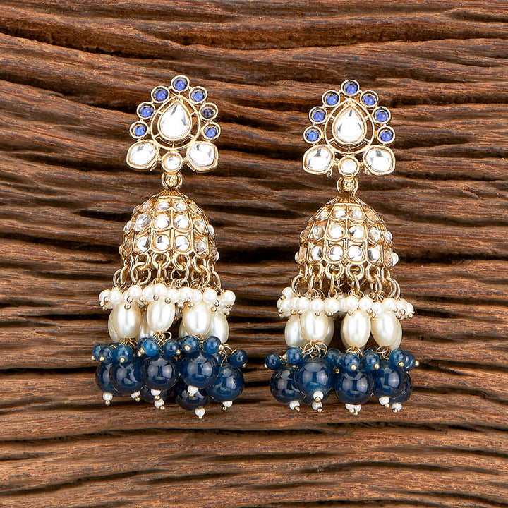 Indo Western Beads Earring With Mehndi Plating 110398