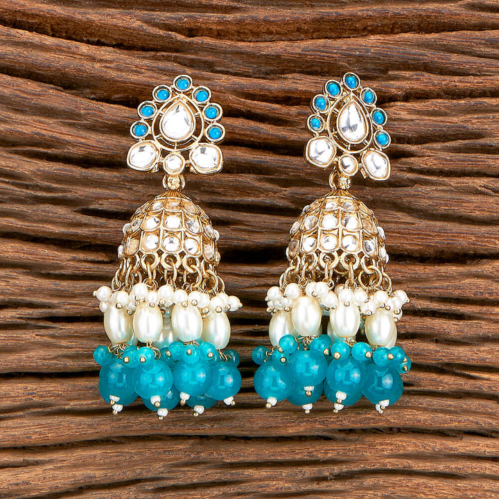 Indo Western Beads Earring With Mehndi Plating 110398