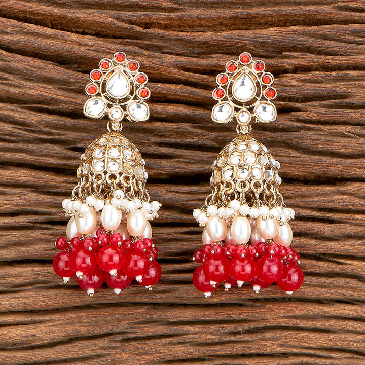 Indo Western Beads Earring With Mehndi Plating 110398