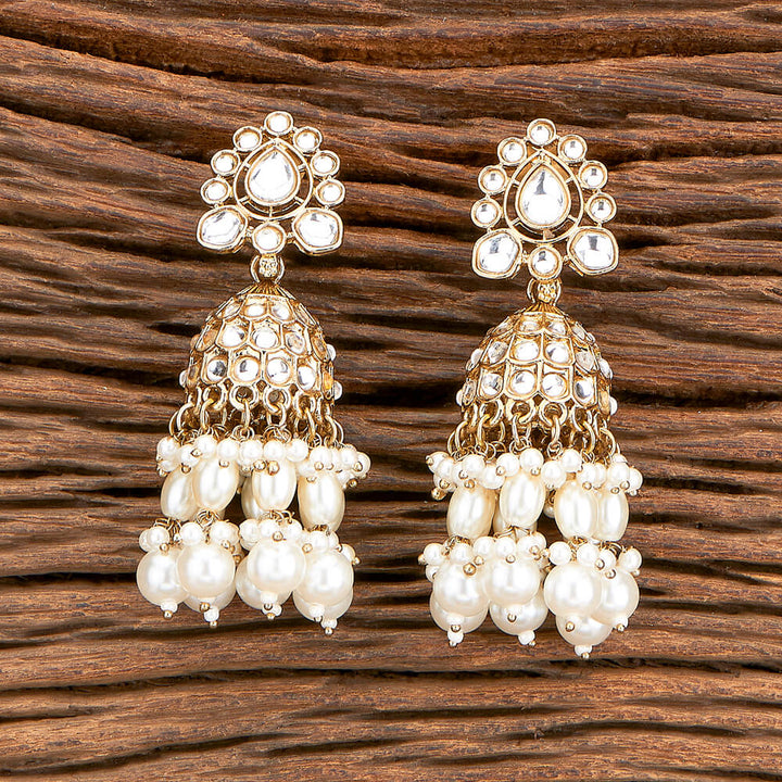 Indo Western Beads Earring With Mehndi Plating 110398