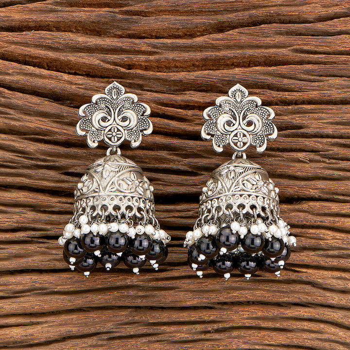 Indo Western Beads Earring With Oxidised Plating 110404