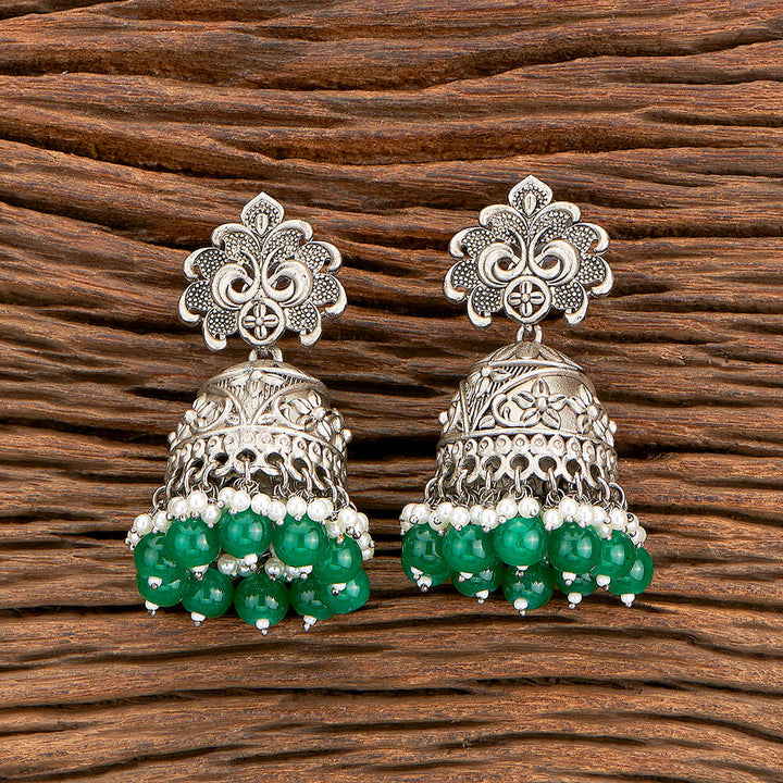 Indo Western Beads Earring With Oxidised Plating 110404