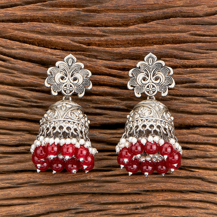 Indo Western Beads Earring With Oxidised Plating 110404