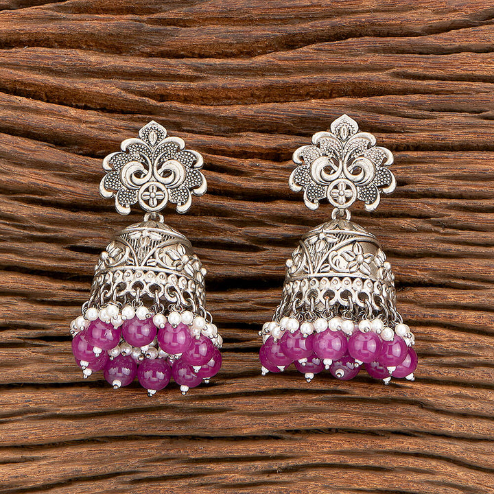 Indo Western Beads Earring With Oxidised Plating 110404