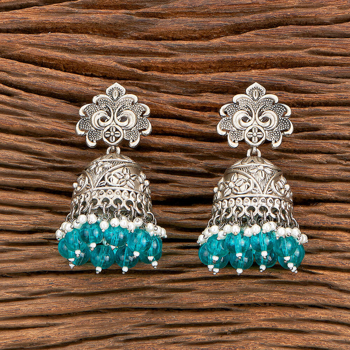 Indo Western Beads Earring With Oxidised Plating 110404