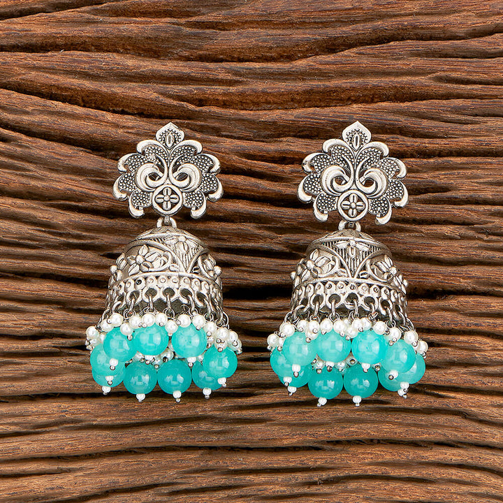 Indo Western Beads Earring With Oxidised Plating 110404