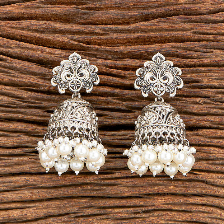 Indo Western Beads Earring With Oxidised Plating 110404