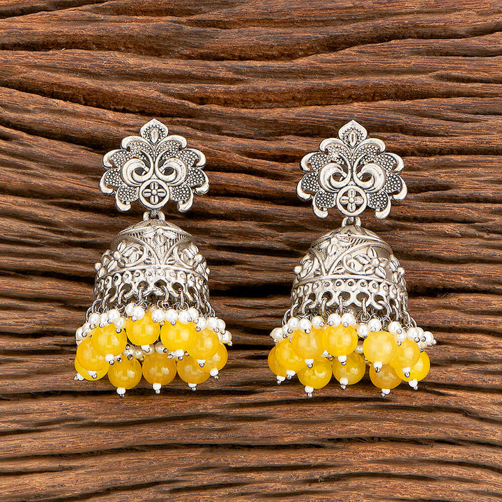 Indo Western Beads Earring With Oxidised Plating 110404