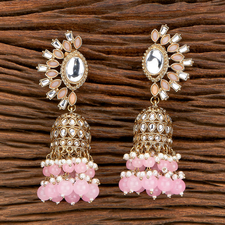 Indo Western Beads Earring With Mehndi Plating 110428