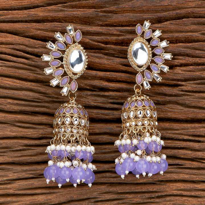 Indo Western Beads Earring With Mehndi Plating 110428