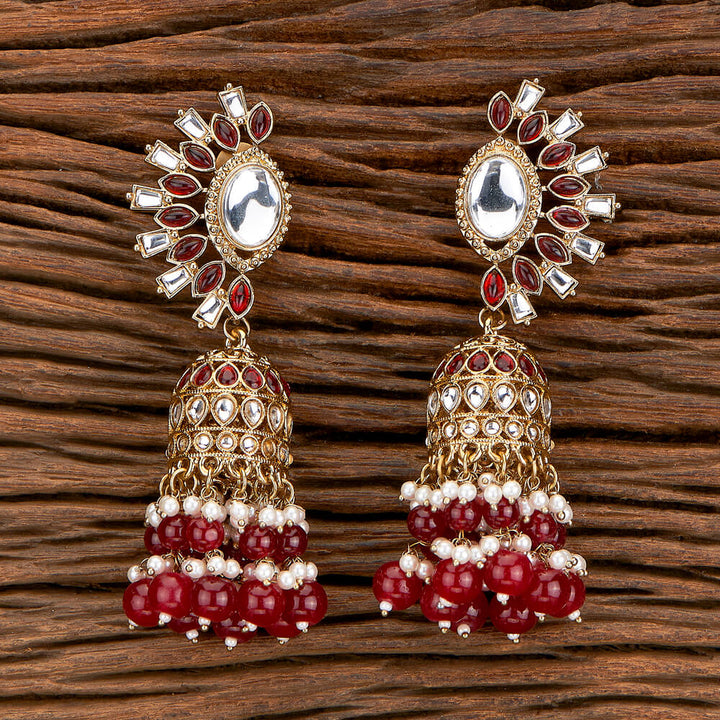 Indo Western Beads Earring With Mehndi Plating 110428