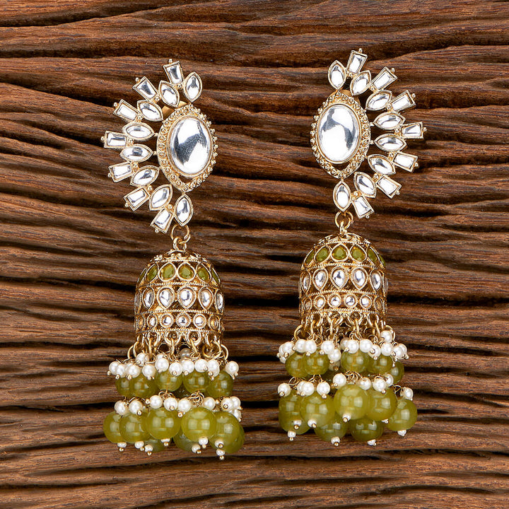 Indo Western Beads Earring With Mehndi Plating 110428