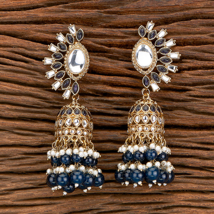 Indo Western Beads Earring With Mehndi Plating 110428