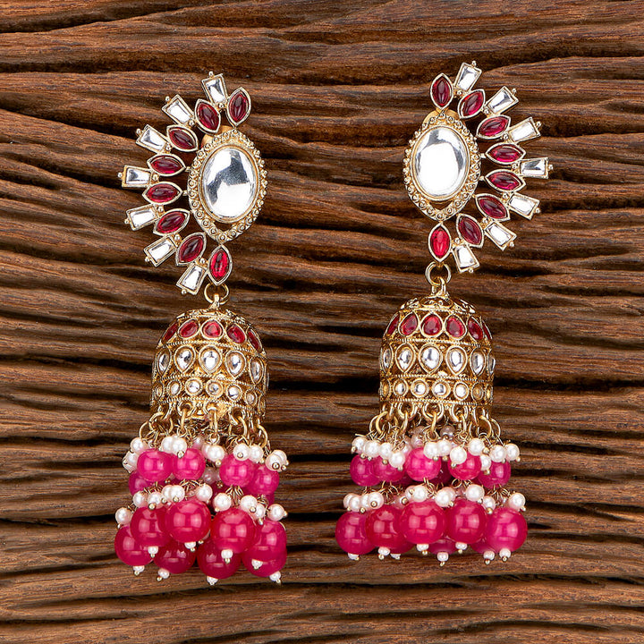 Indo Western Beads Earring With Mehndi Plating 110428