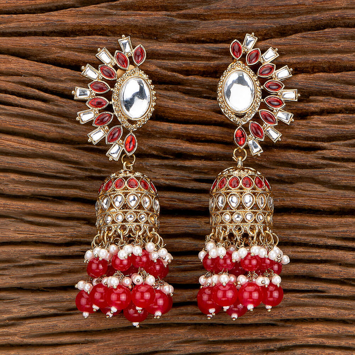 Indo Western Beads Earring With Mehndi Plating 110428