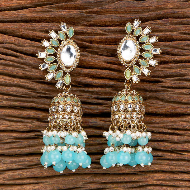 Indo Western Beads Earring With Mehndi Plating 110428