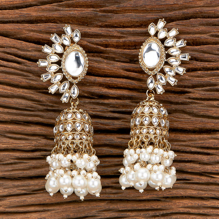 Indo Western Beads Earring With Mehndi Plating 110428