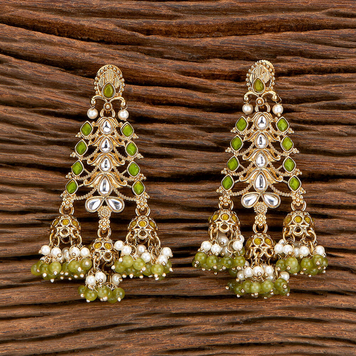 Indo Western Trendy Earring With Mehndi Plating 110436