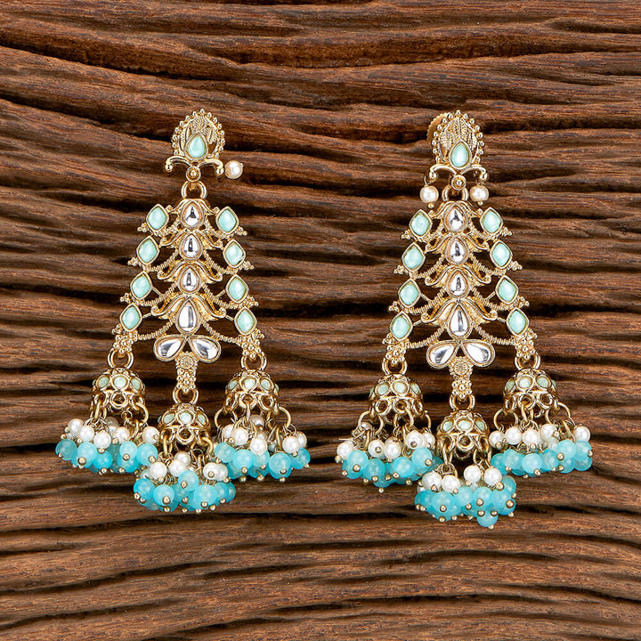 Indo Western Trendy Earring With Mehndi Plating 110436