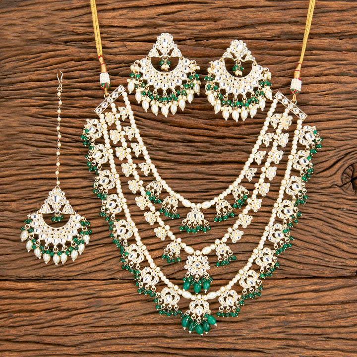 Indo Western Long Necklace With Gold Plating 110448