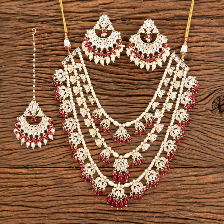 Indo Western Long Necklace With Gold Plating 110448