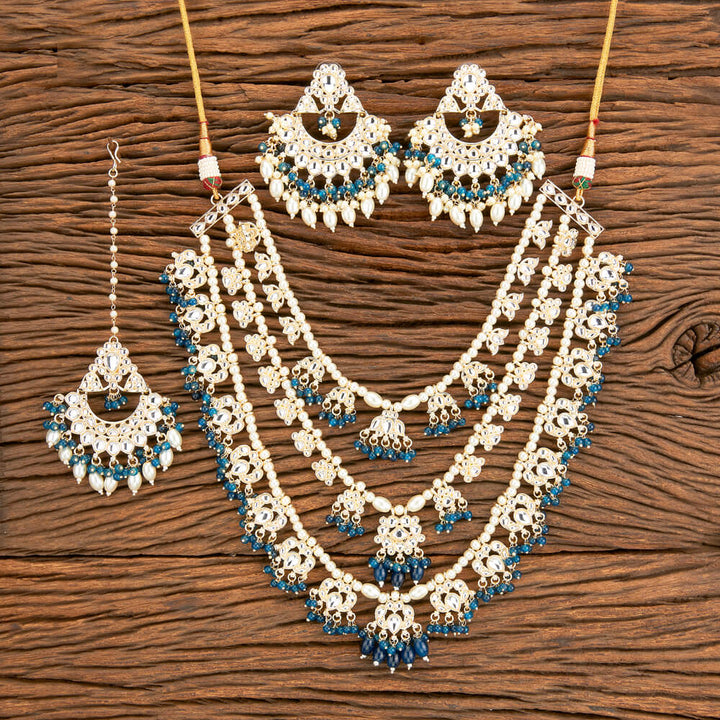 Indo Western Long Necklace With Gold Plating 110448