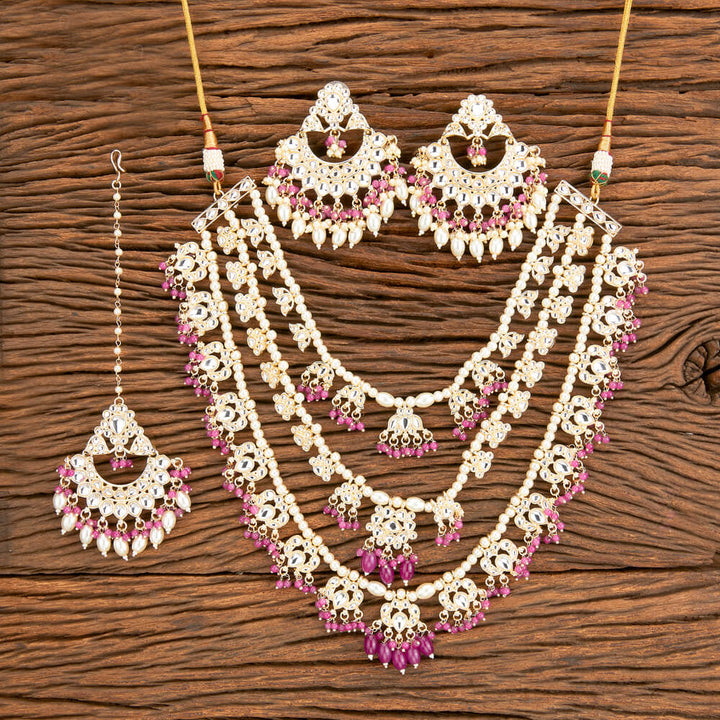 Indo Western Long Necklace With Gold Plating 110448