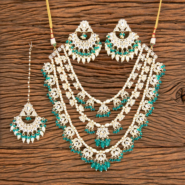 Indo Western Long Necklace With Gold Plating 110448