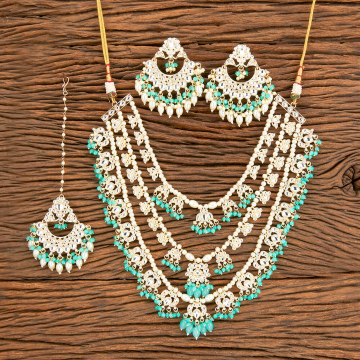 Indo Western Long Necklace With Gold Plating 110448