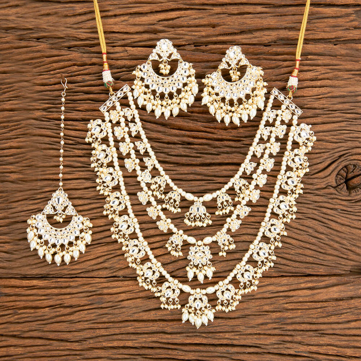 Indo Western Long Necklace With Gold Plating 110448