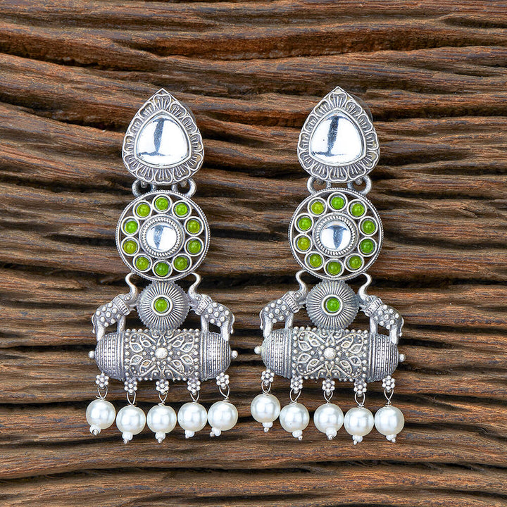 Indo Western Moti Earring With Oxidised Plating 110475