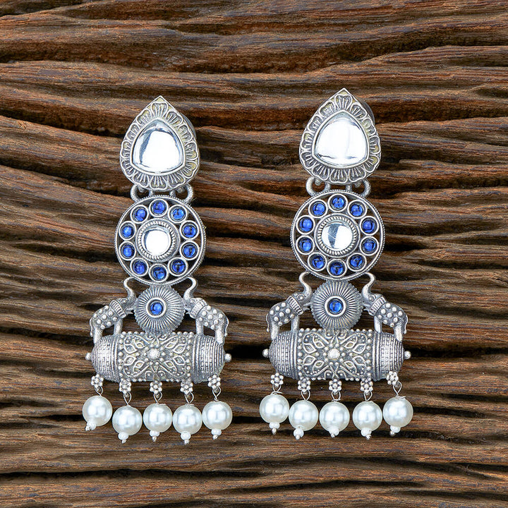 Indo Western Moti Earring With Oxidised Plating 110475