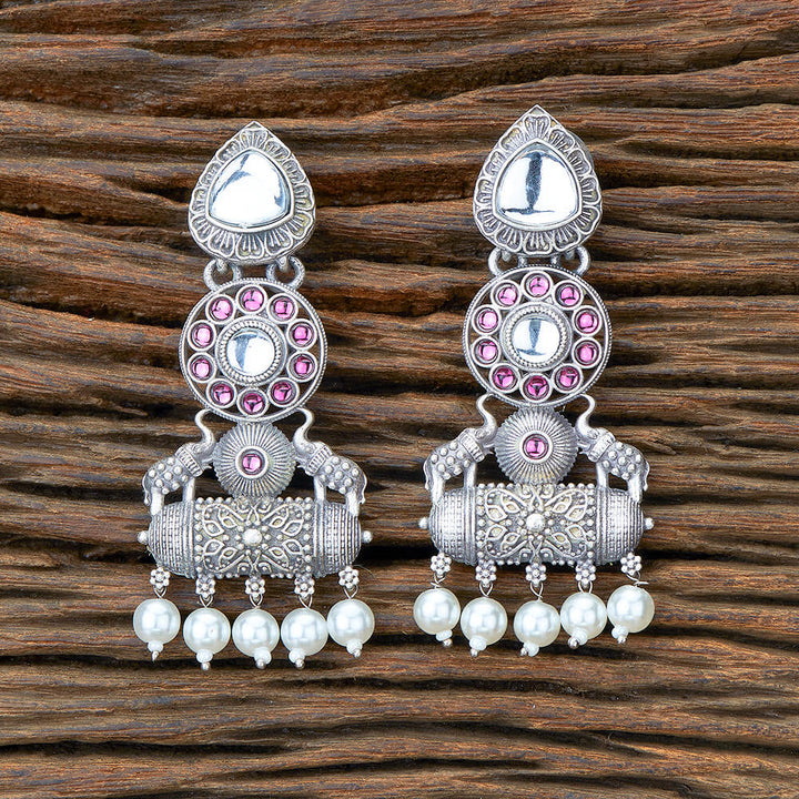 Indo Western Moti Earring With Oxidised Plating 110475