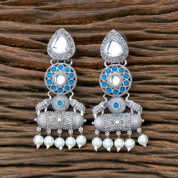 Indo Western Moti Earring With Oxidised Plating 110475